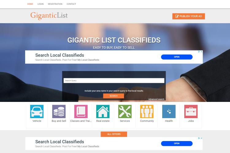 Best Free Sites like Craigslist for Free Ads: GiganticList.com