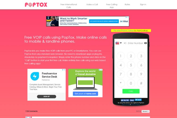 Make Free International Calls with PopTox