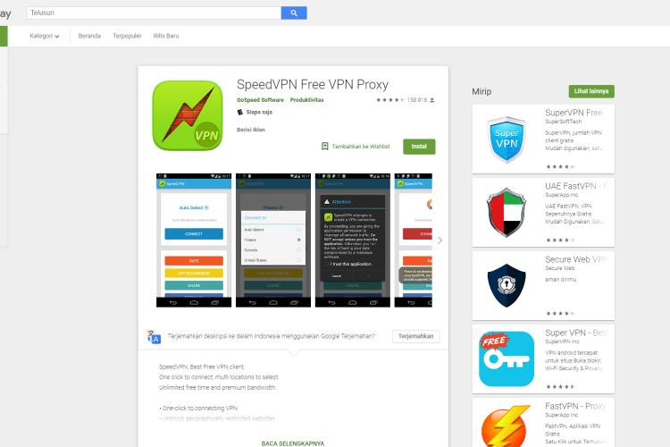 Free Android VPN with SpeedVPN
