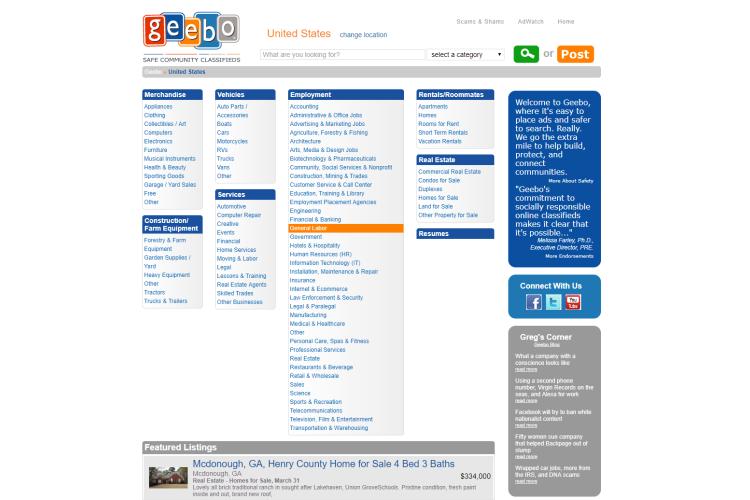 Best Free Sites like Craigslist for Free Ads: Geebo